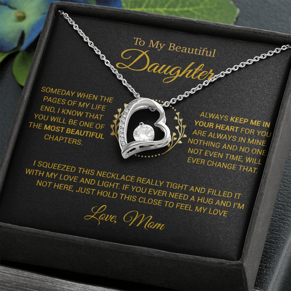 To My Daughter Necklace, Gift for Daughter from Mom, Daughter Mother Necklace 15_12_Gold