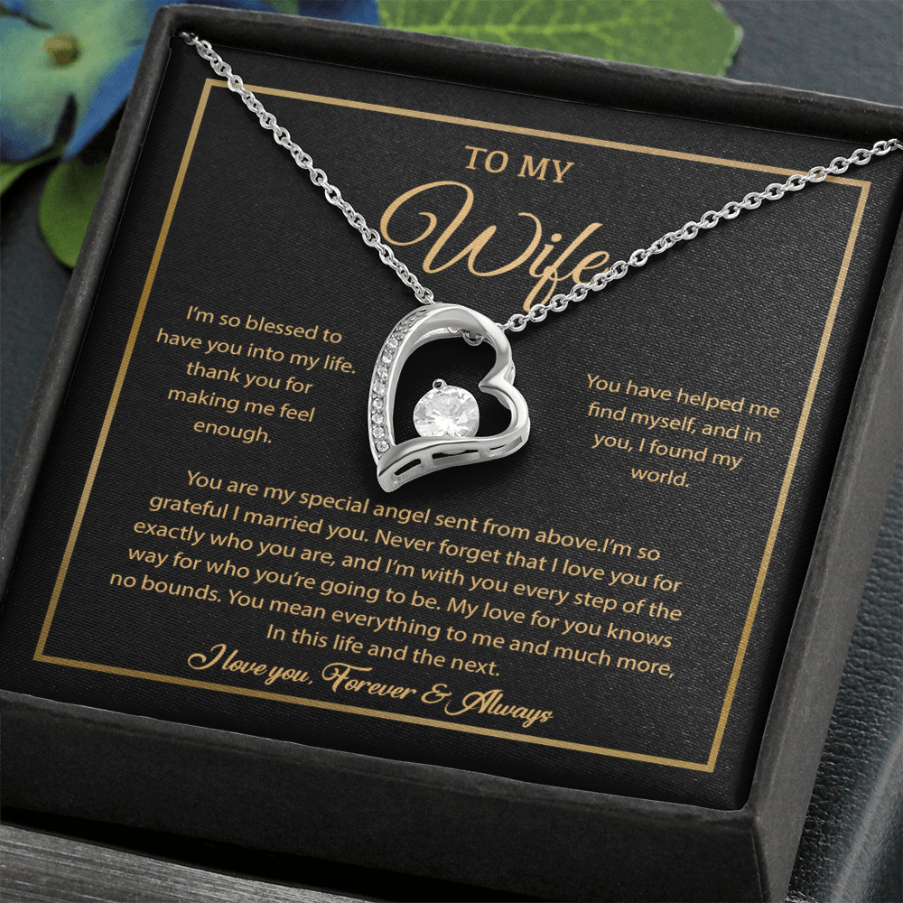 To My Wife Necklace, Gift For Wife, Anniversary Gift For Wife, Necklace For Wife 21_7_Gold