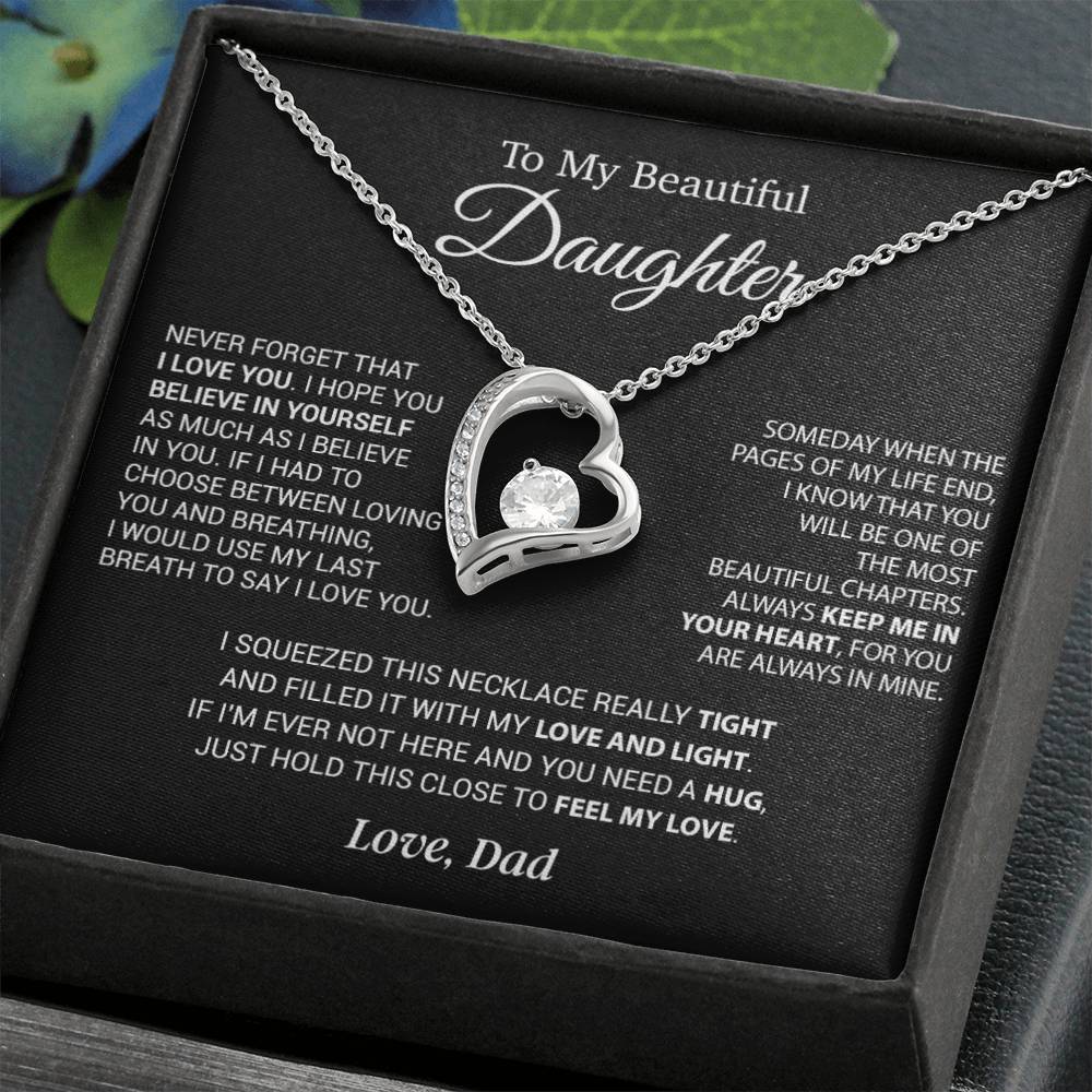 To My Daughter Necklace, Daughter Father Necklace, Daughter Gift From Dad 6_9_Black