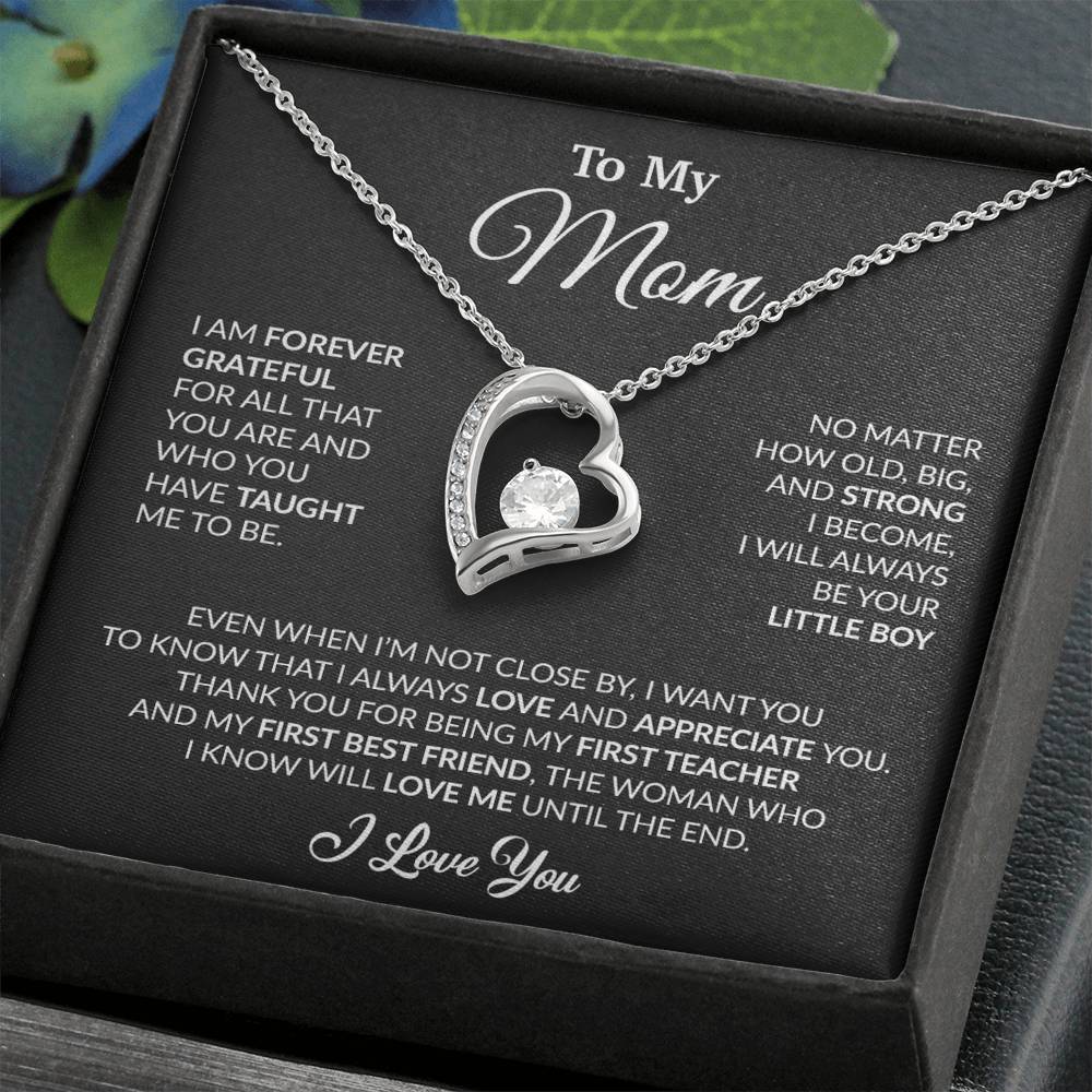 To My Mom Necklace, Gift For Mom From Daughter, Mother's Day Gifts 3_4_Black