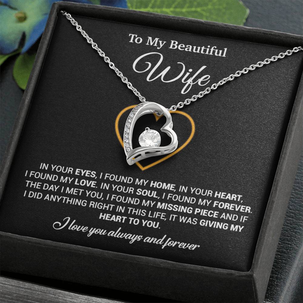 To My Wife Necklace, Gift For Wife, Anniversary Gift For Wife, Necklace For Wife 5_2_Black