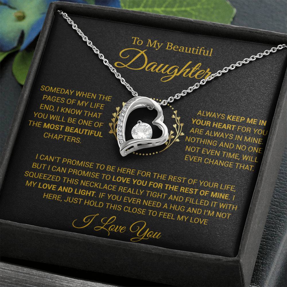 To My Daughter Necklace, Gift for Daughter from Dad, Daughter Father Necklace 16_12_Gold