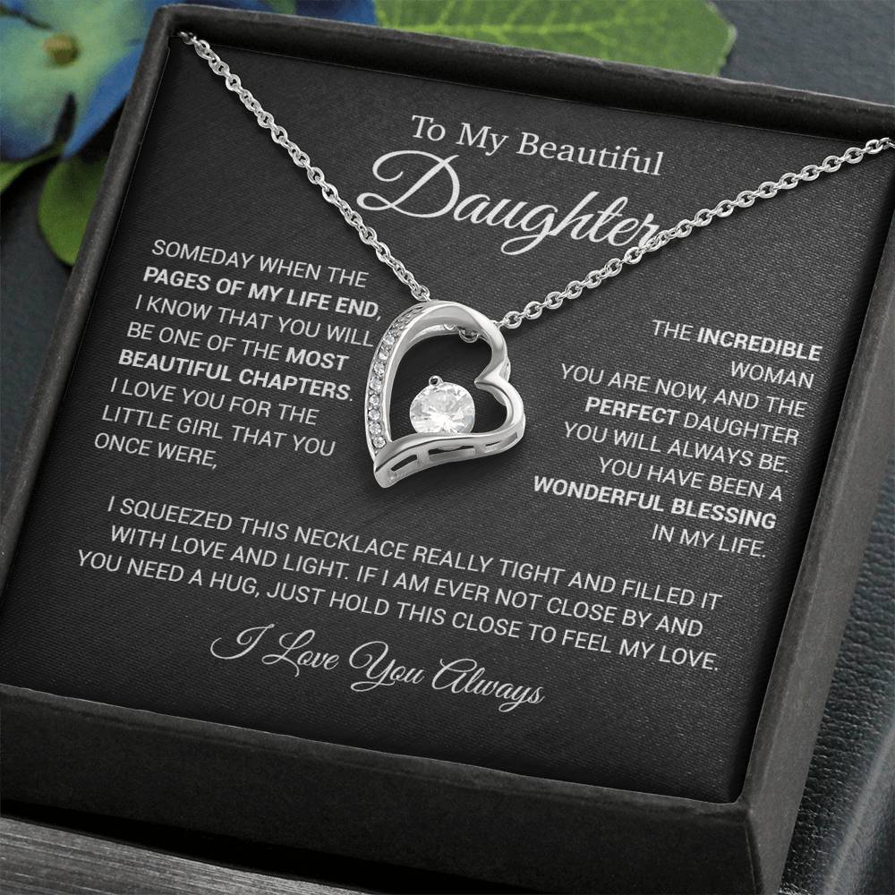 To My Daughter Necklace, Daughter Father Necklace, Daughter Gift From Dad 4_6_Black