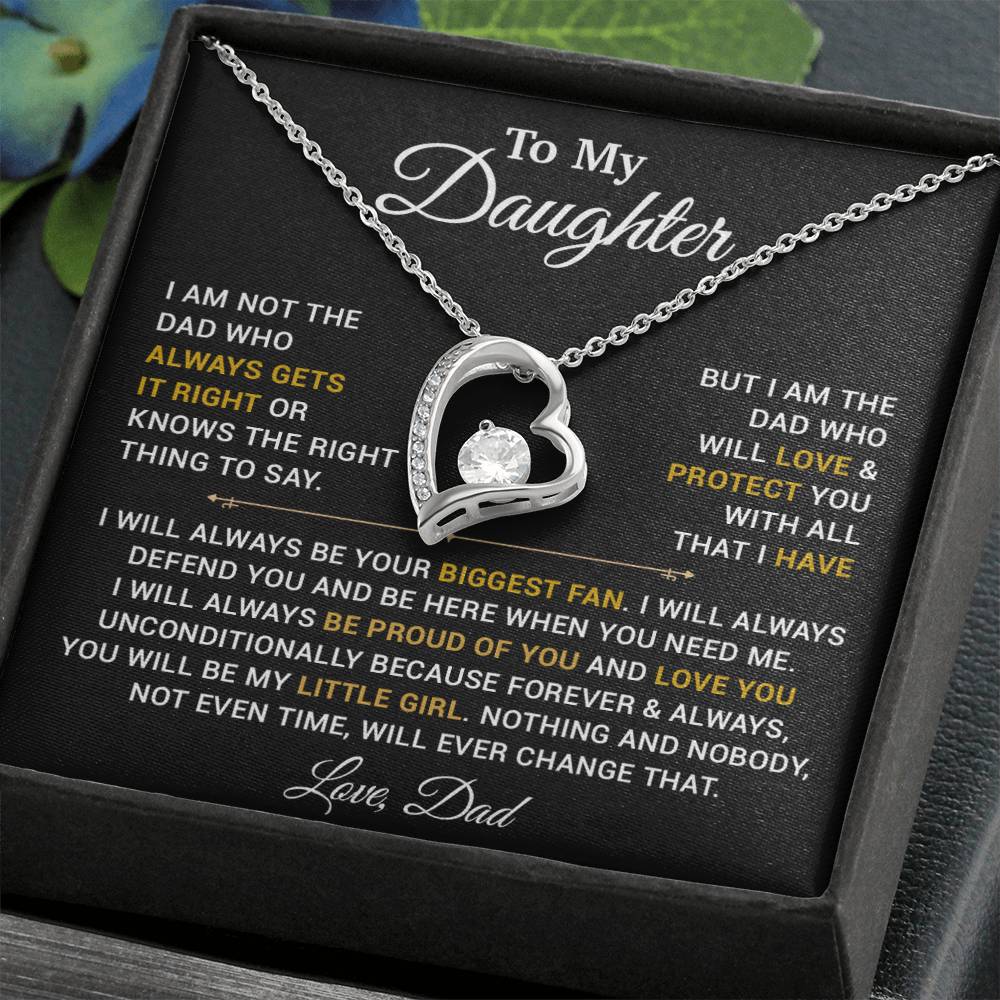 To My Daughter Necklace, Gift for Daughter from Dad, Father Daughter Necklace 4_4_Gold