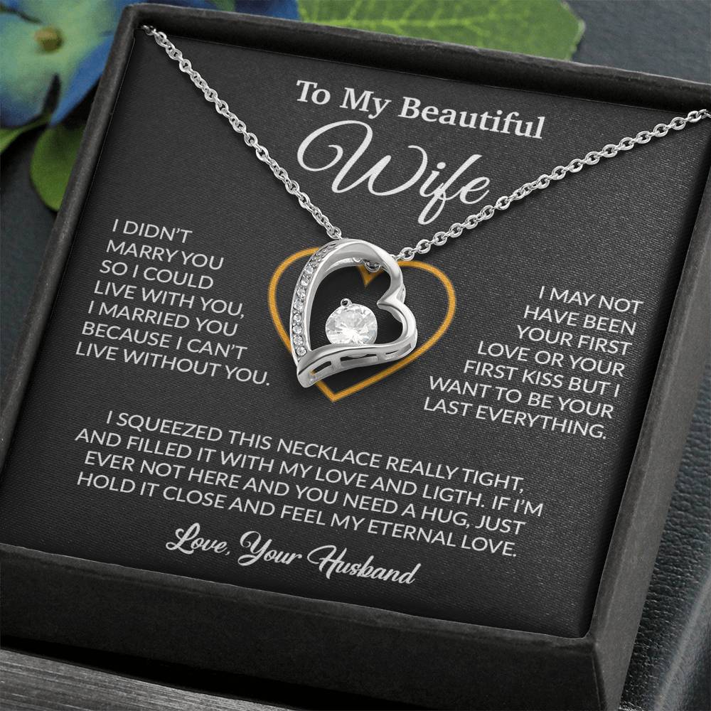To My Wife Necklace, Gift For Wife, Anniversary Gift For Wife, Necklace For Wife 23_2_Black