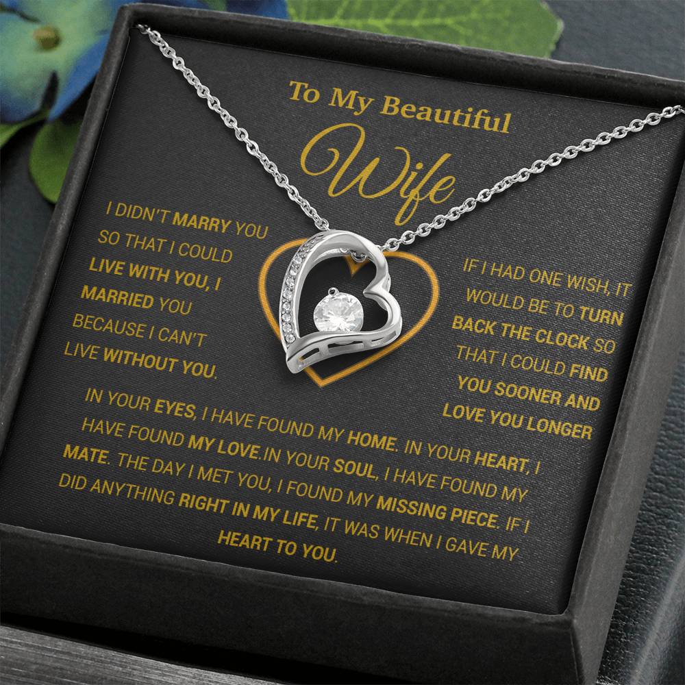 To My Wife Necklace, Gift For Wife, Anniversary Gift For Wife, Necklace For Wife 6_1_Gold