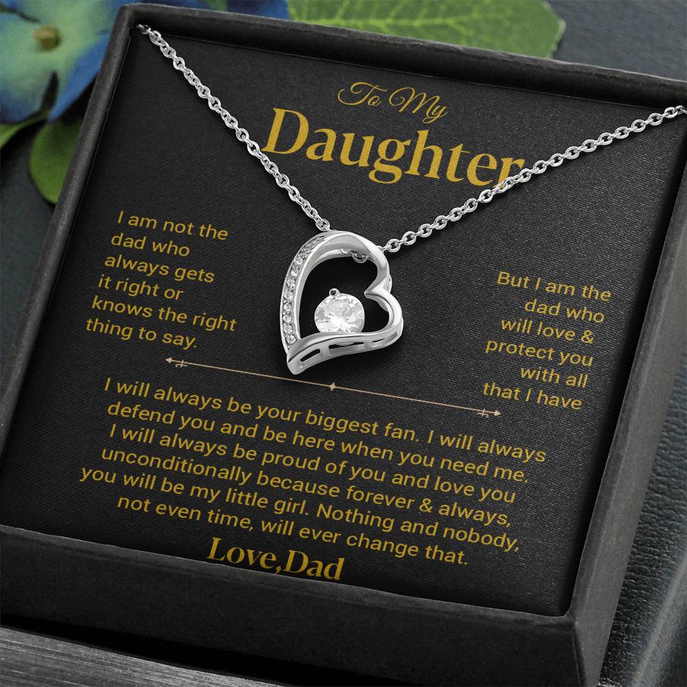 To My Daughter Necklace, Gift for Daughter from Dad, Father Daughter Necklace 21_11_Gold