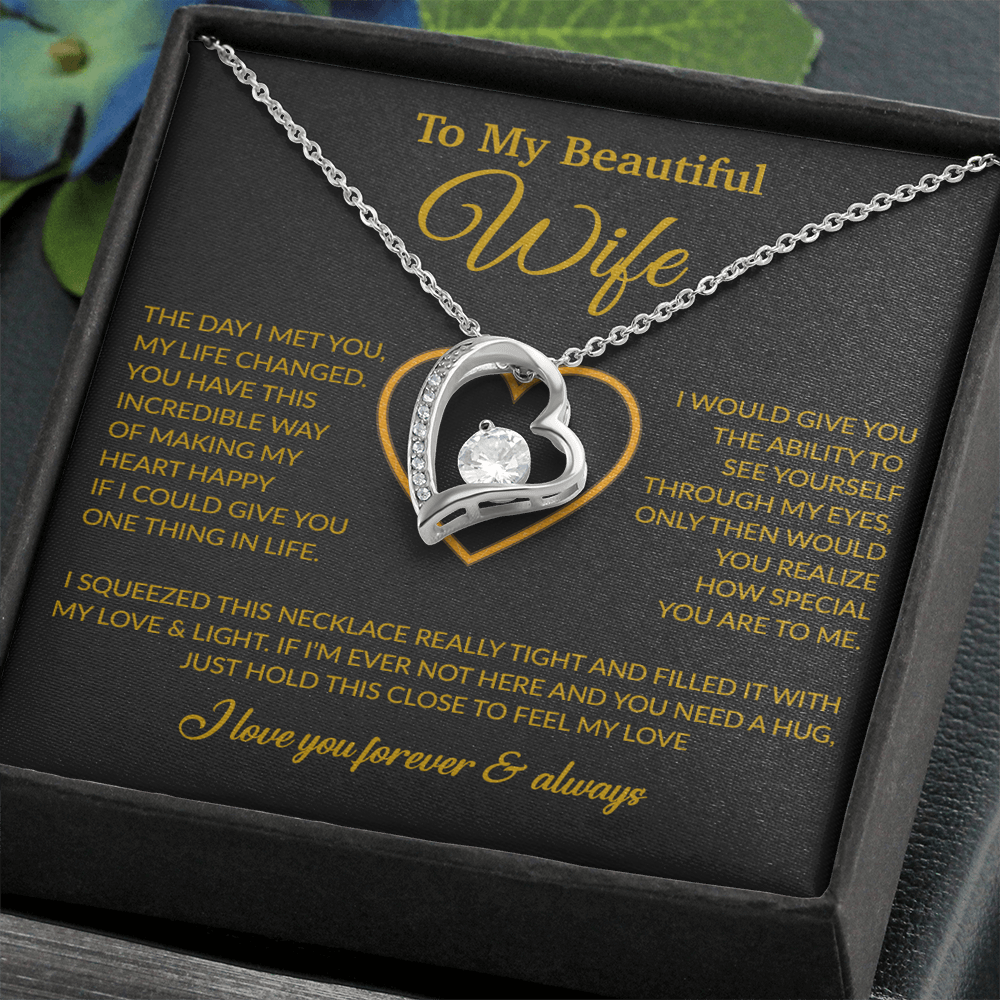 To My Wife Necklace, Gift For Wife, Anniversary Gift For Wife, Necklace For Wife 23_1_Gold