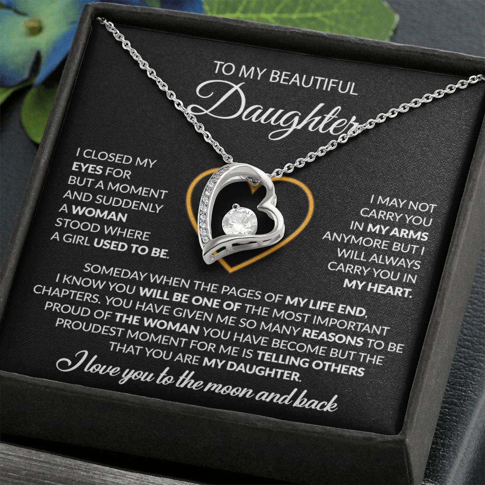 To My Daughter Necklace, Gift For Daughter From Dad, Daughter Father Necklace 9_12_Black