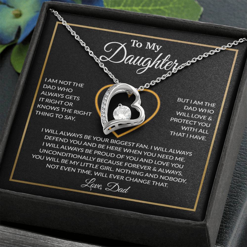 To My Daughter Necklace, Gift For Daughter From Dad, Daughter Father Necklace 6_12_Black