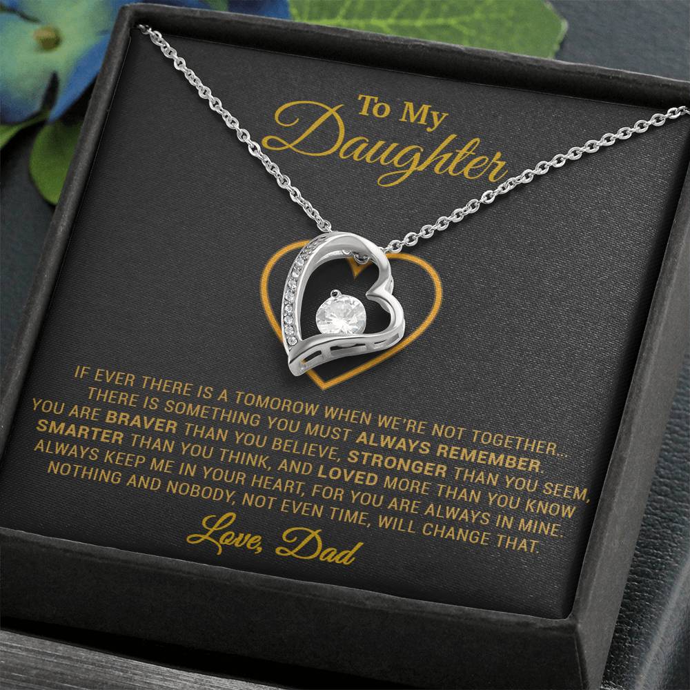 To My Daughter Necklace, Gift for Daughter from Dad, Father Daughter Necklace 12_12_Gold