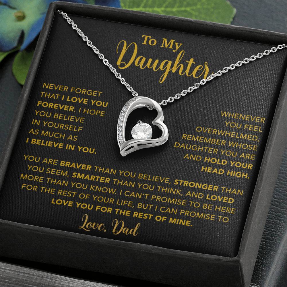 To My Daughter Necklace, Gift for Daughter from Dad, Father Daughter Necklace  9_4_Gold