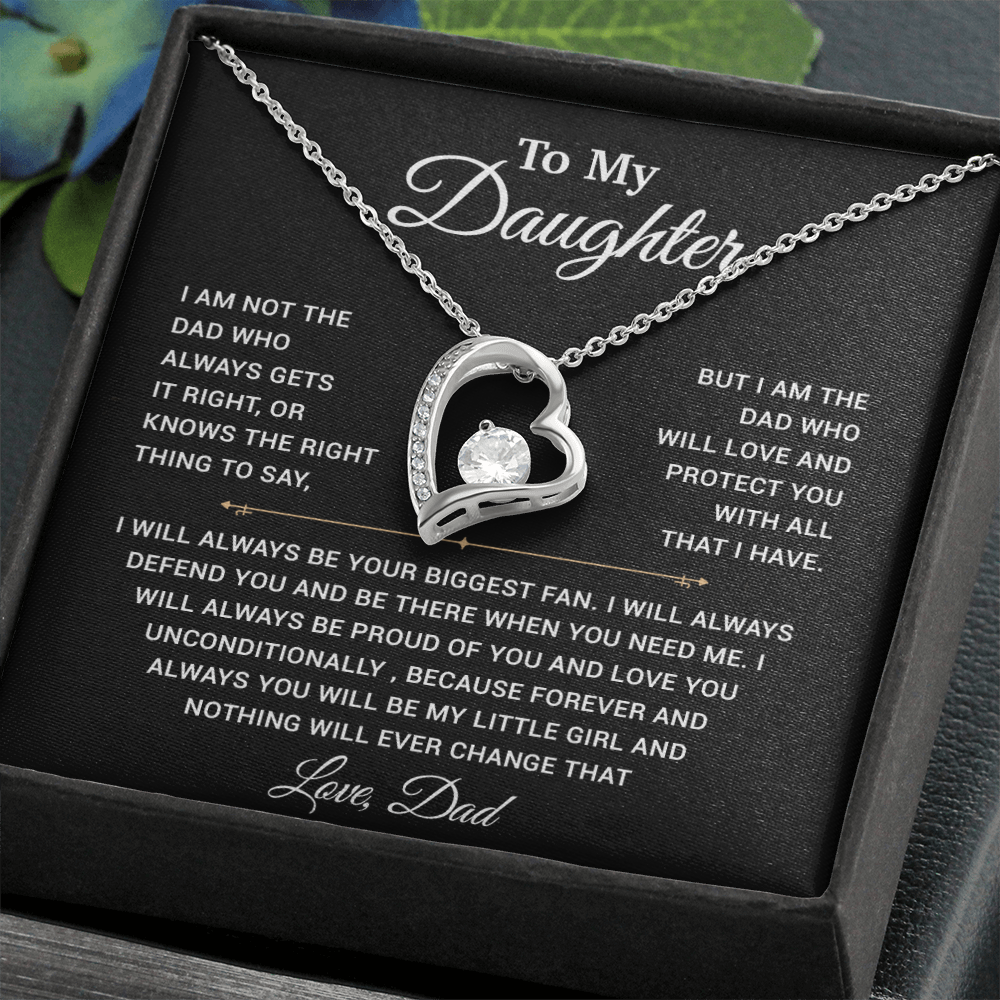 To My Daughter Necklace, Gift for Daughter from Dad, Father Daughter Necklace 23_11_Black