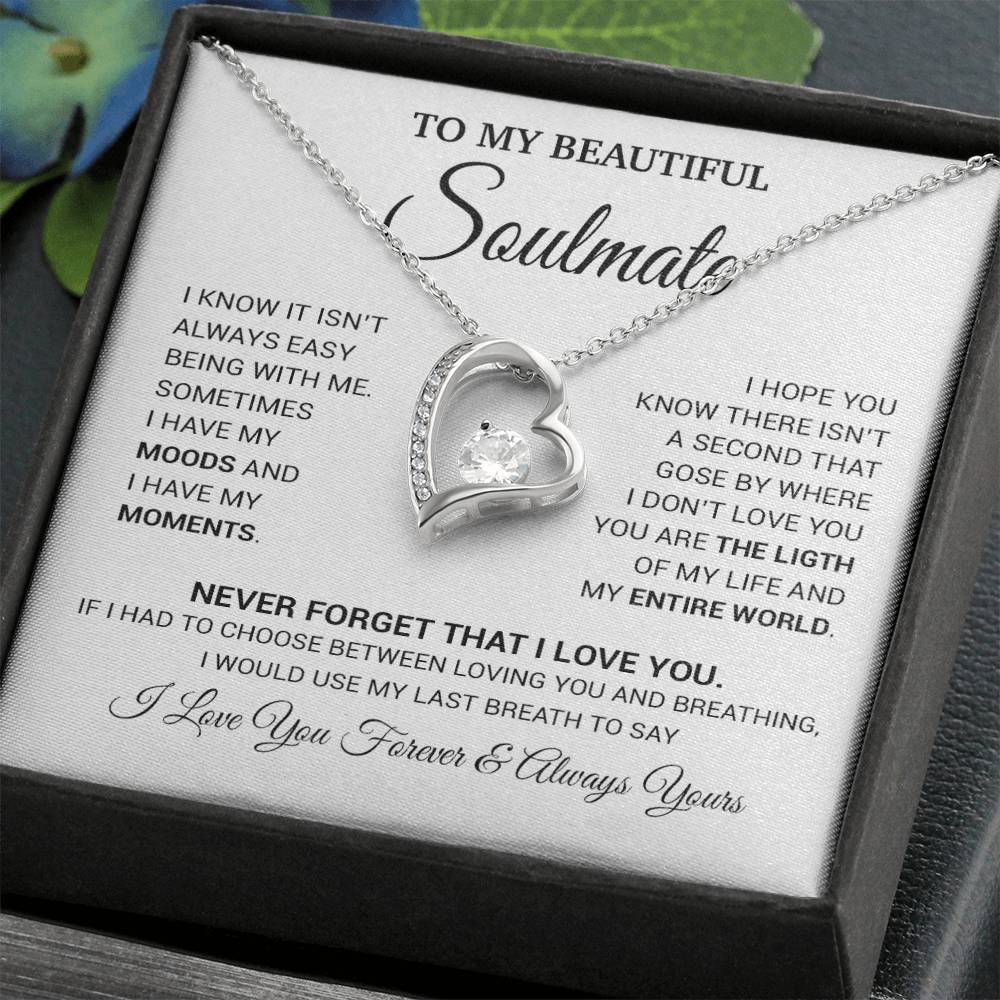 To My Soulmate Necklace, Valentines Day Gift, Gift For Wife, Anniversary Gift