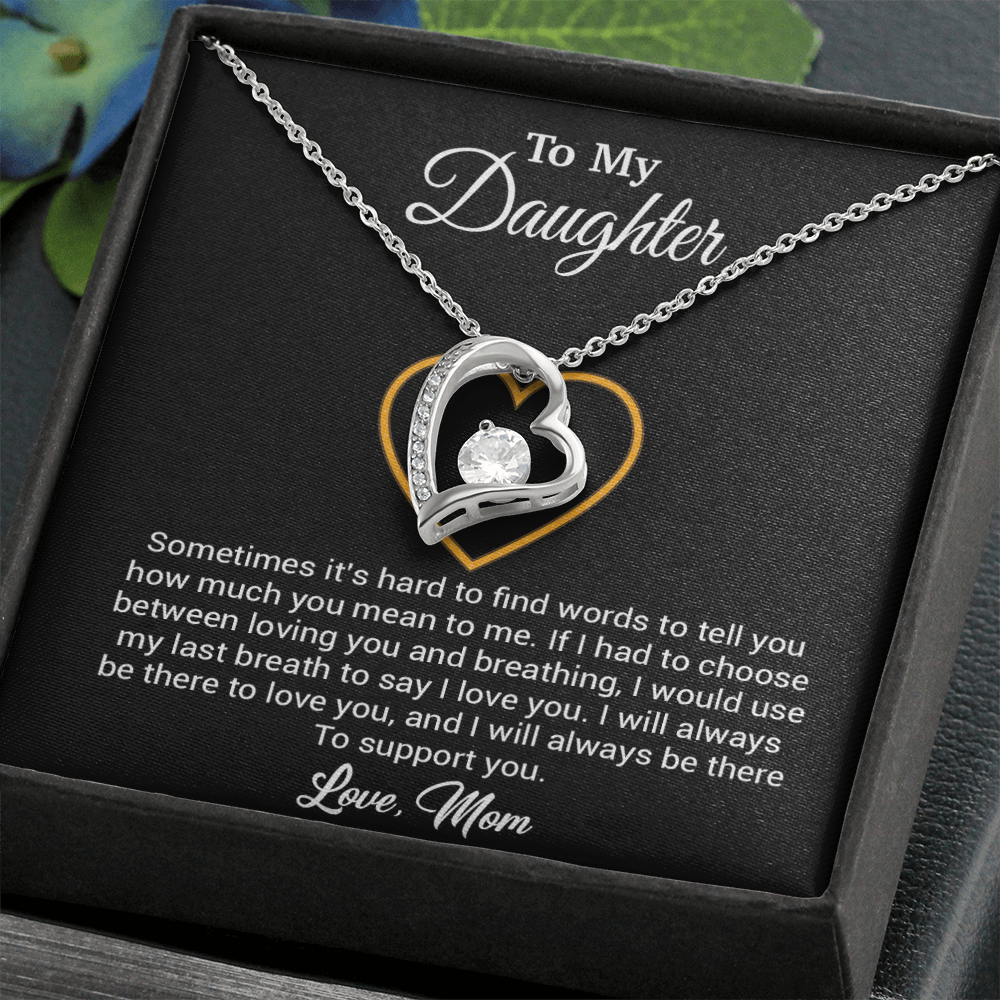 To My Daughter Necklace, Gift for Daughter from mom, Daughter mother Necklace 31_3_Black