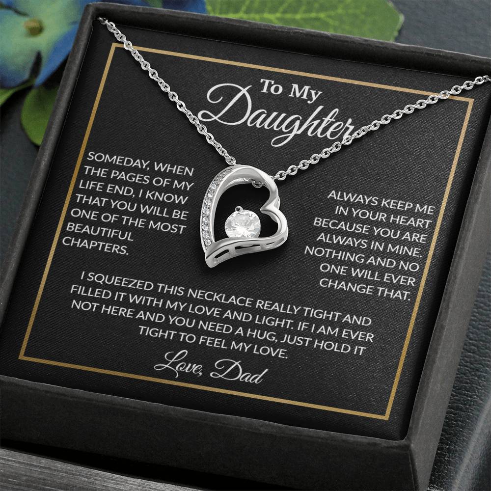 To My Daughter Necklace, Gift For Daughter From Dad, Daughter Father Necklace 5_12_Black
