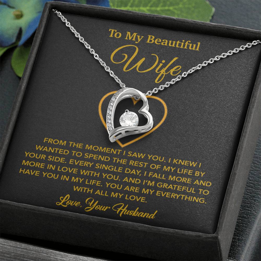 To My Wife Necklace, Gift For Wife, Anniversary Gift For Wife, Necklace For Wife 27_5_Gold