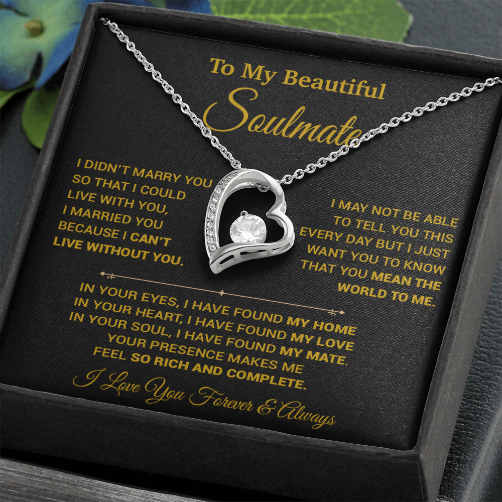 To My Soulmate Necklace, Gift For Wife, Soulmate Gift, Birthday Gift For Her