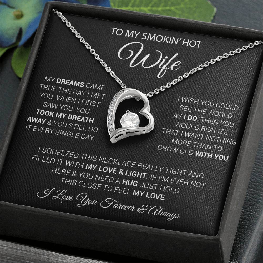 To My Smokin' Hot Wife Necklace, Necklace for Wife, Anniversary Gift