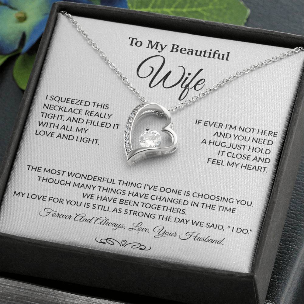 To My Wife Necklace, Gift For Wife, Anniversary Gift For Wife, Necklace For Wife 27_9_White