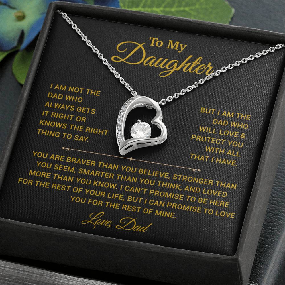 To My Daughter Necklace, Gift for Daughter from Dad, Father Daughter Necklace 3_4_Gold
