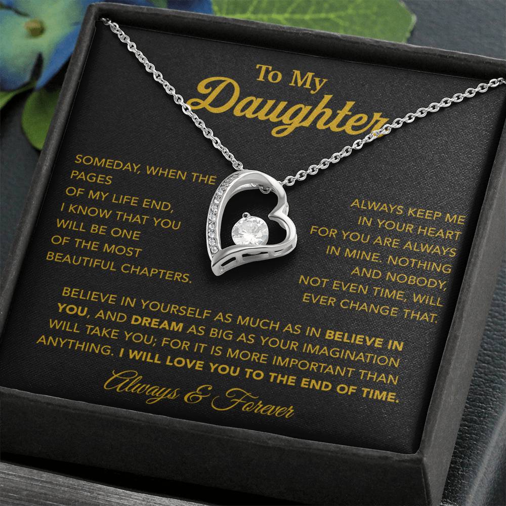 To My Daughter Necklace, Gift for Daughter from Dad, Father Daughter Necklace 12_6_Gold