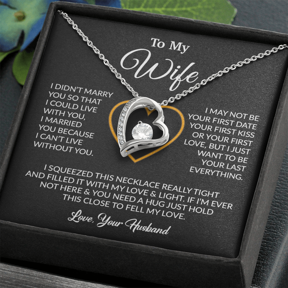 To My Wife Necklace, Wife Gift from Husband, Christmas Gift 5_12_Black