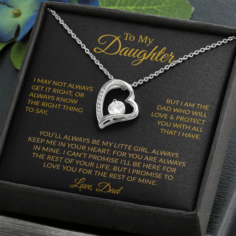 To My Daughter Necklace Gift for Daughter from Dad,Daughter Father Necklace 17_6_Gold
