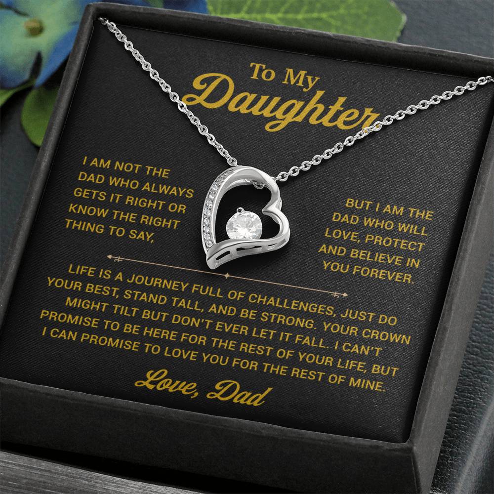 To My Daughter Necklace, Gift for Daughter from Dad, Father Daughter Necklace 24_12_Gold