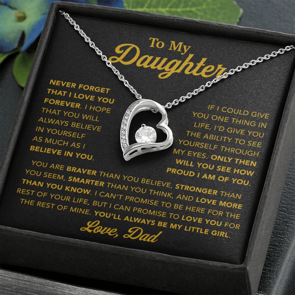 To My Daughter Necklace, Gift for Daughter from Dad, Father Daughter Necklace 21_1_Gold