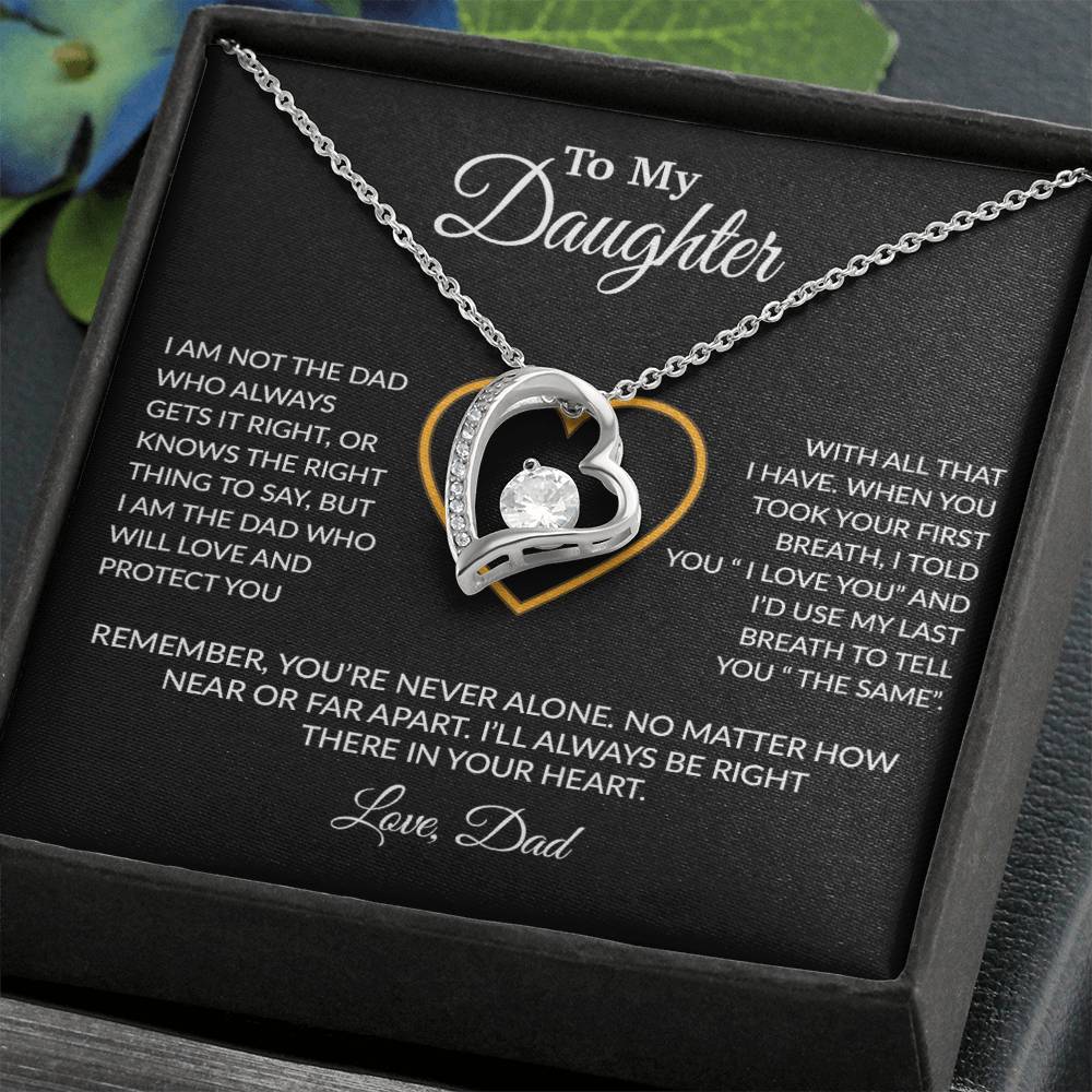 To My Daughter Necklace, Gift For Daughter From Dad, Daughter Father Necklace 14_1_Black