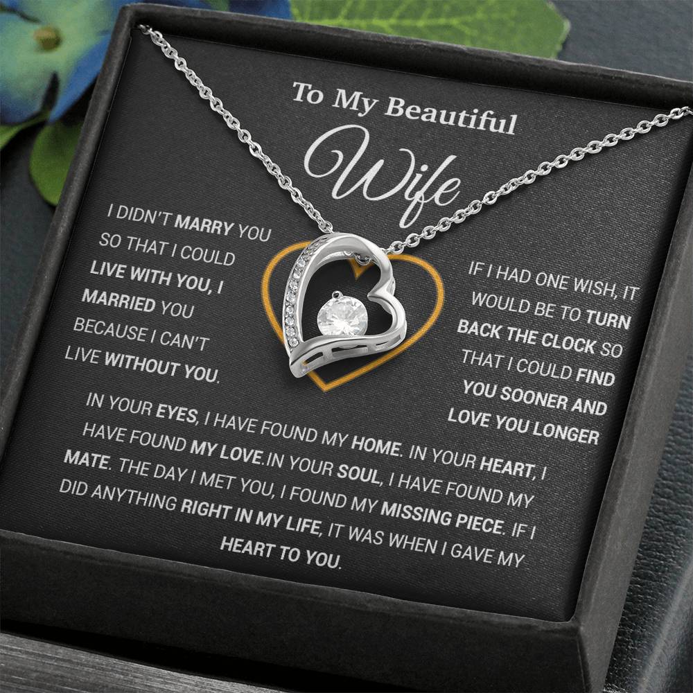To My Wife Necklace, Gift For Wife, Anniversary Gift For Wife, Necklace For Wife 6_1_Black