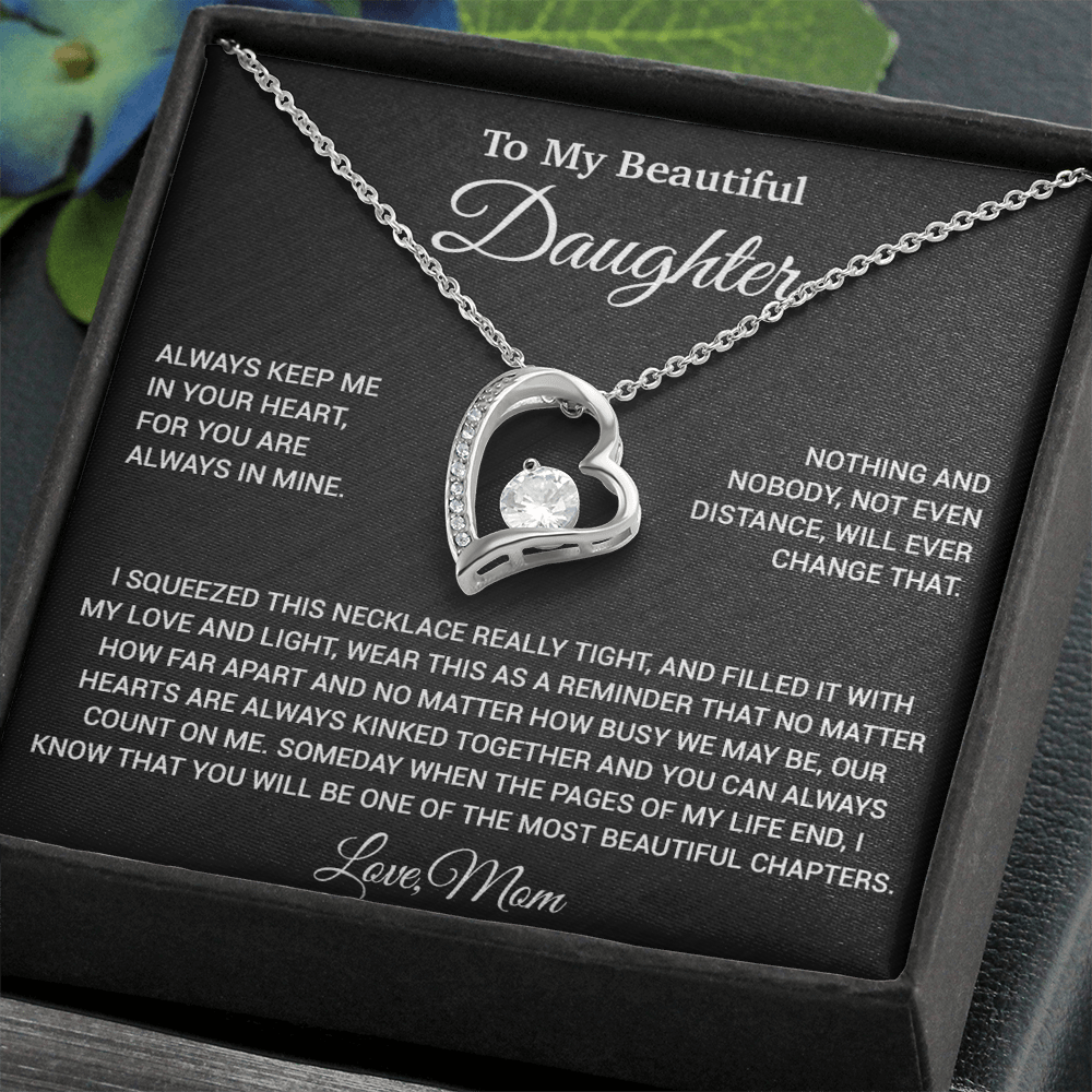 To My Daughter Necklace, Daughter Mother Necklace, Daughter Gift From Mom 9_6_Black