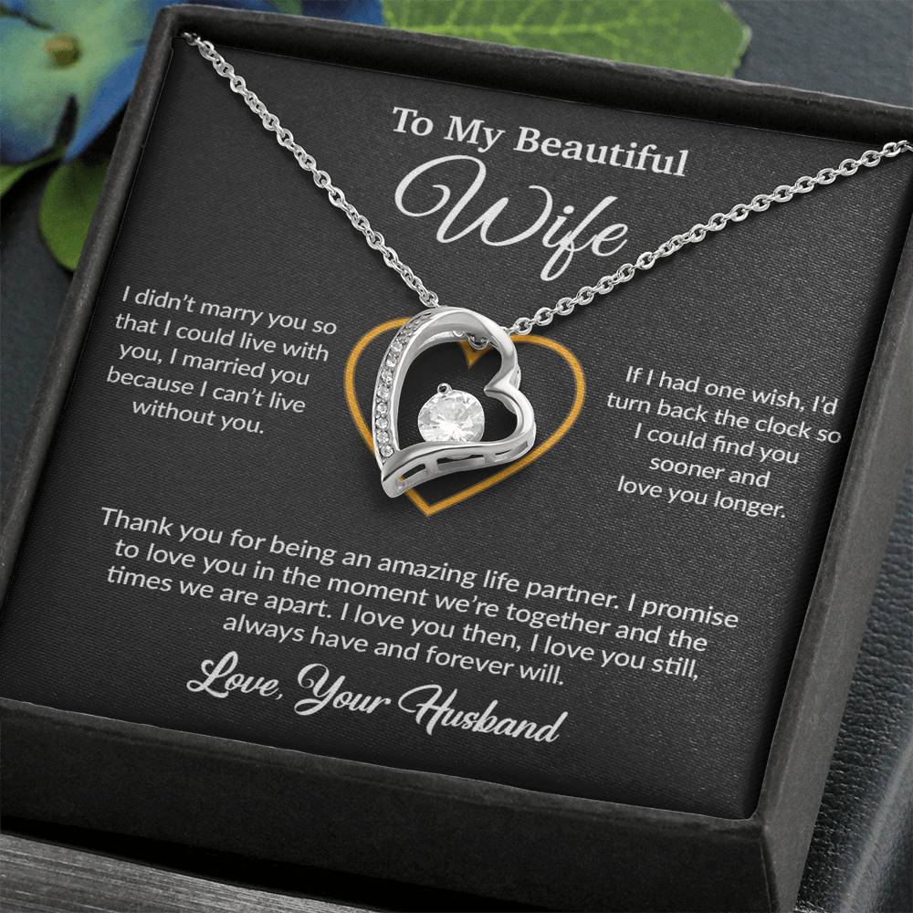 To My Wife Necklace, Gift For Wife, Anniversary Gift For Wife, Necklace For Wife 12_6_Black