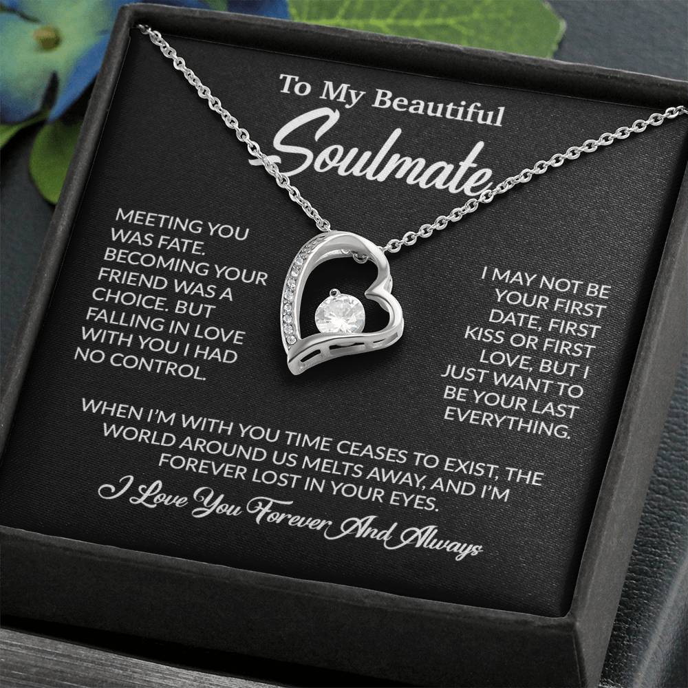 To My Soulmate Necklace, Soulmate Gift, Gift For Girlfriend, Christmas Gift 16_10_Black