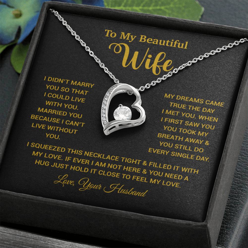 To My Wife Necklace, Wife Gift From Husband, Wife Husband Necklace, Christmas Gift 26_10_Gold