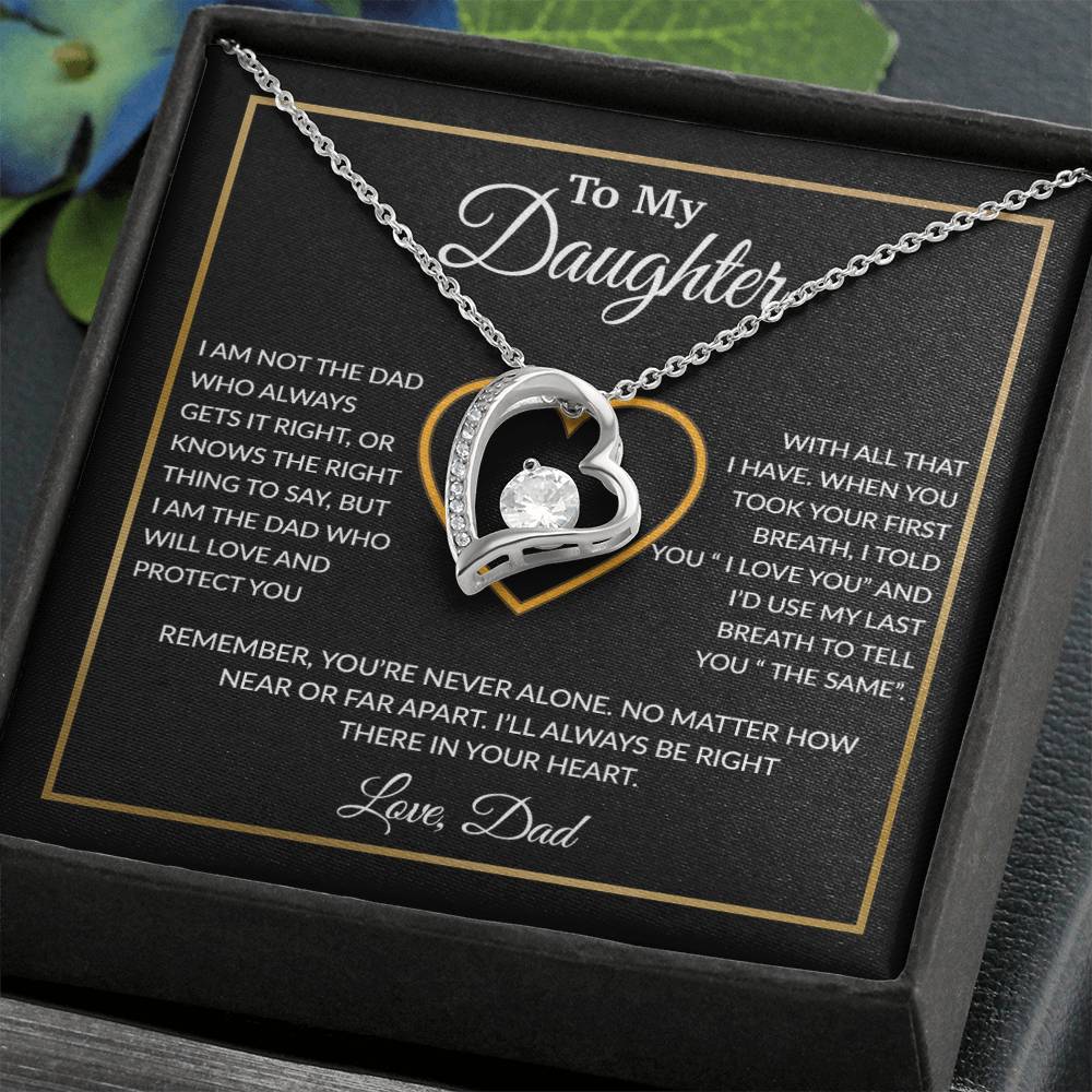 To My Daughter Necklace, Gift For Daughter From Dad, Daughter Father Necklace 13_1_Black