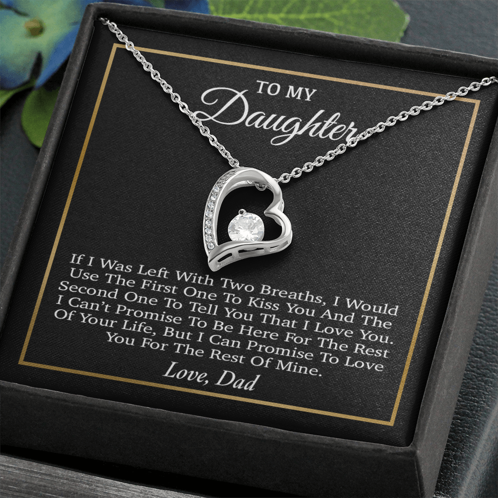 To My Daughter Necklace, Gift for Daughter from Dad, Father Daughter Necklace 31_3_Black