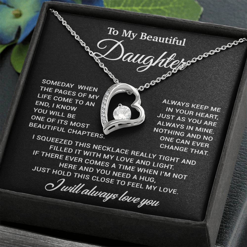 To My Daughter Necklace, Gift for Daughter from Dad, Father Daughter Necklace 7_11_Gold