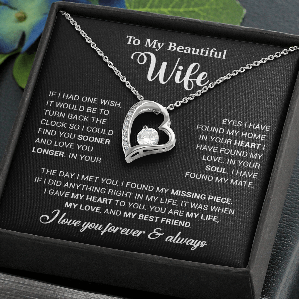 To My Wife Necklace, Wife Gift From Husband, Wife Husband Necklace, Christmas Gift 28_10_Black