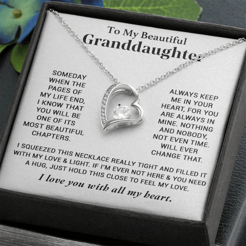 To My Granddaughter Necklace, Granddaughter Gifts From Grandma Grandmother Or Grandpa