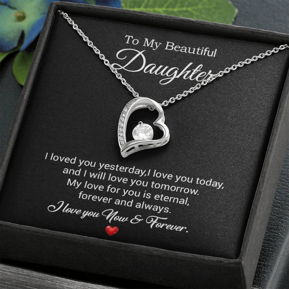 To My Daughter Necklace, Gift For Daughter From Dad, Daughter Father Necklace 30_7_Black