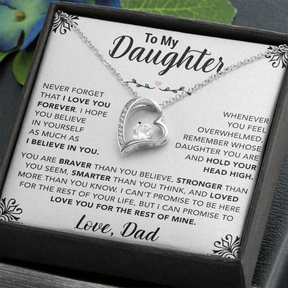To My Daughter Necklace, Gift for Daughter from Dad, Father Daughter Necklace 30_11