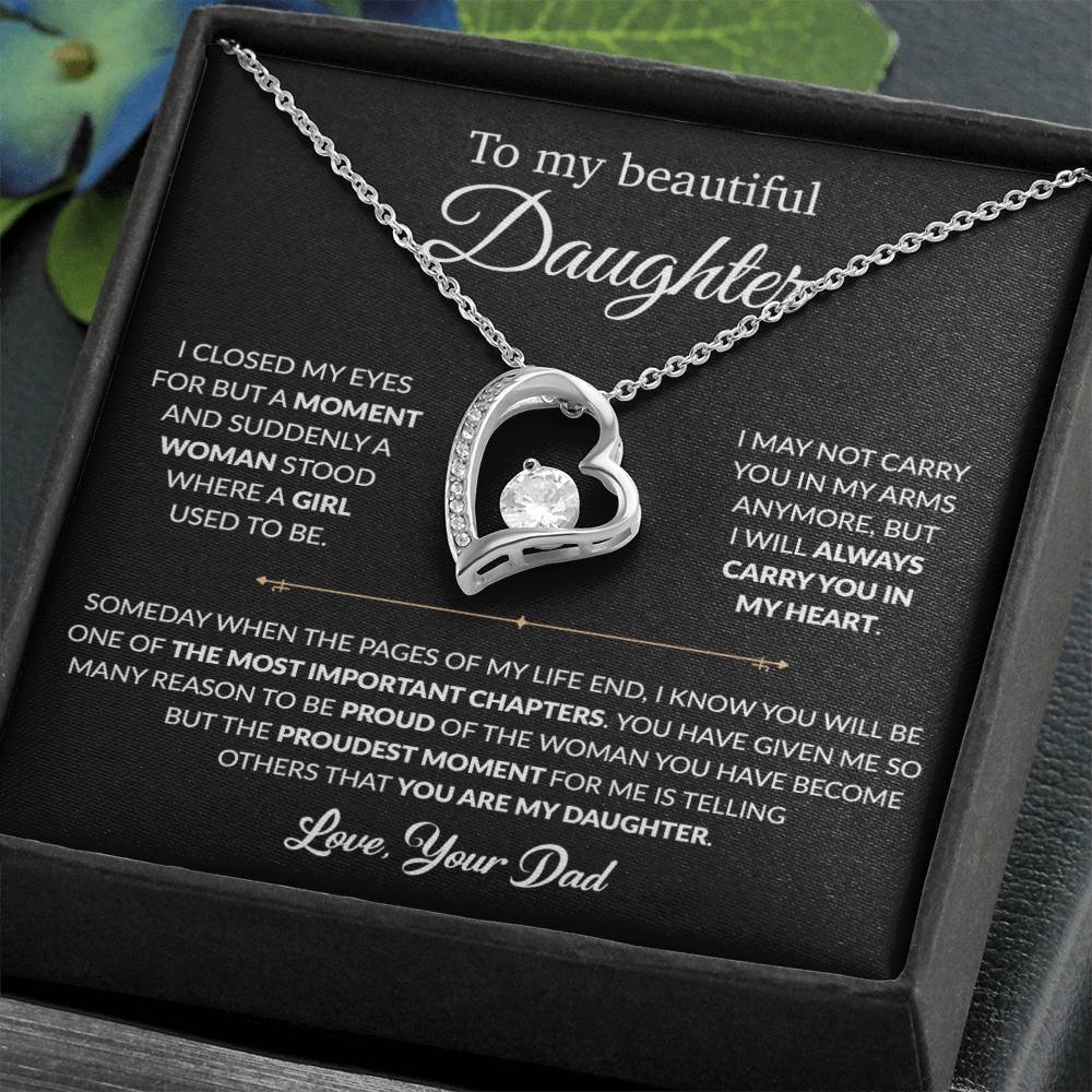 To My Daughter Necklace, Gift For Daughter From Dad, Daughter Father Necklace 9_1_Black