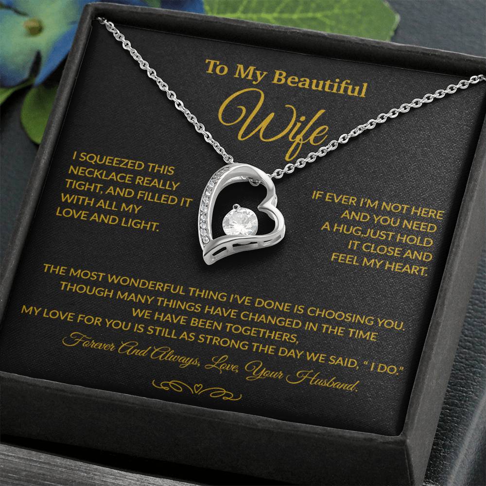 To My Wife Necklace, Gift For Wife, Anniversary Gift For Wife, Necklace For Wife 27_9_Gold