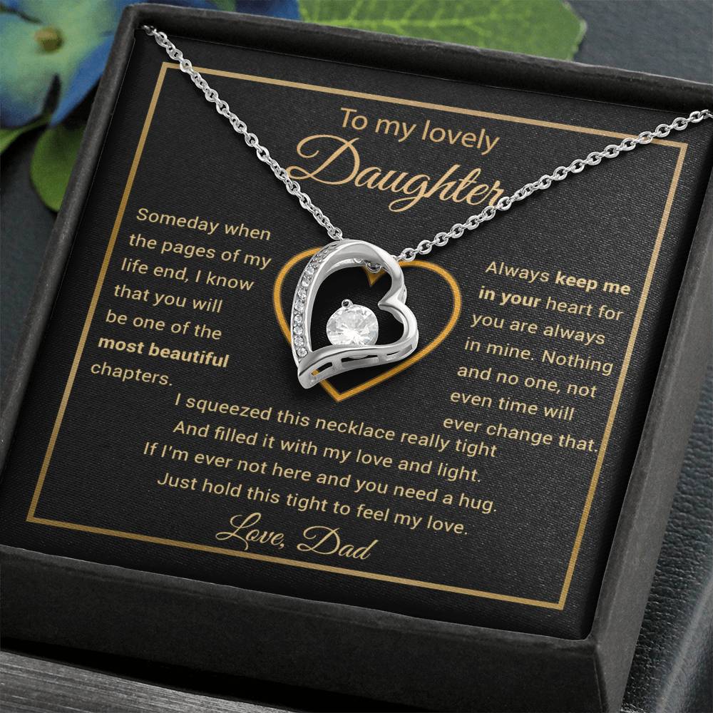 To My Daughter Necklace, Gift for Daughter from Dad, Daughter Father Necklace 27_11_Gold
