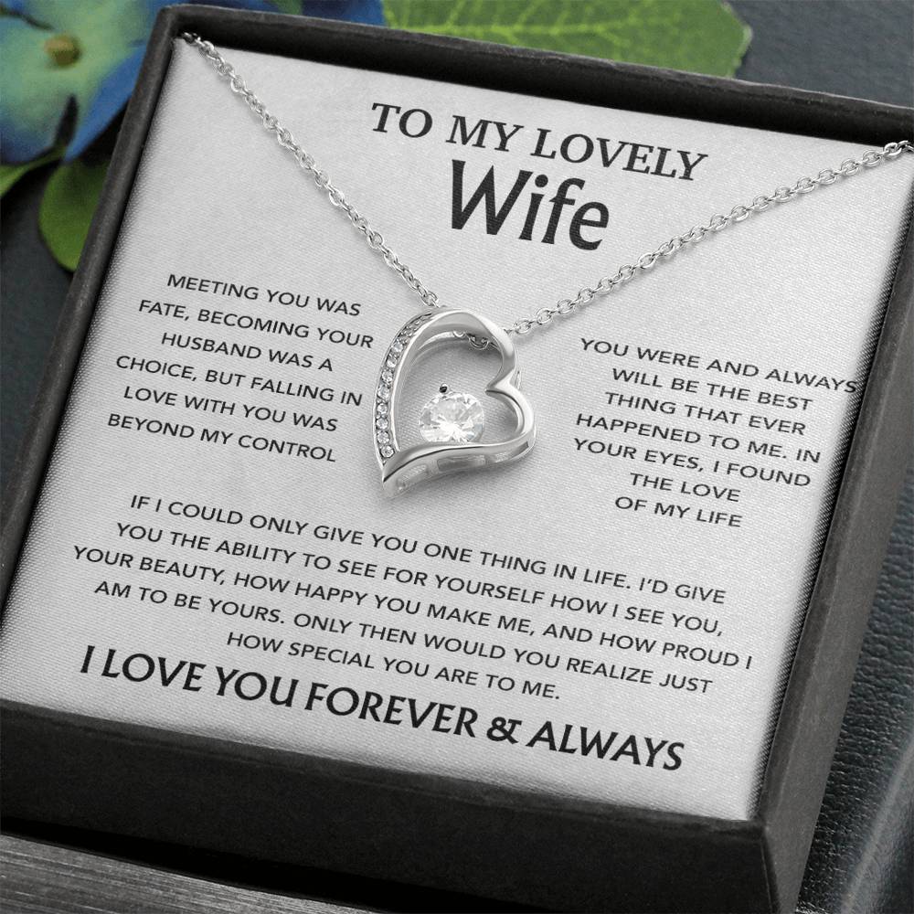 To My Wife Necklace, Christmas Gifts For Wife, Anniversary Cute Gift For Wife