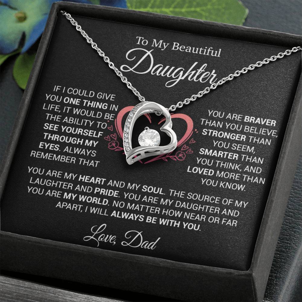 To My Daughter Necklace from Dad, Necklace for Daughter from Dad, Father Daughter Necklace