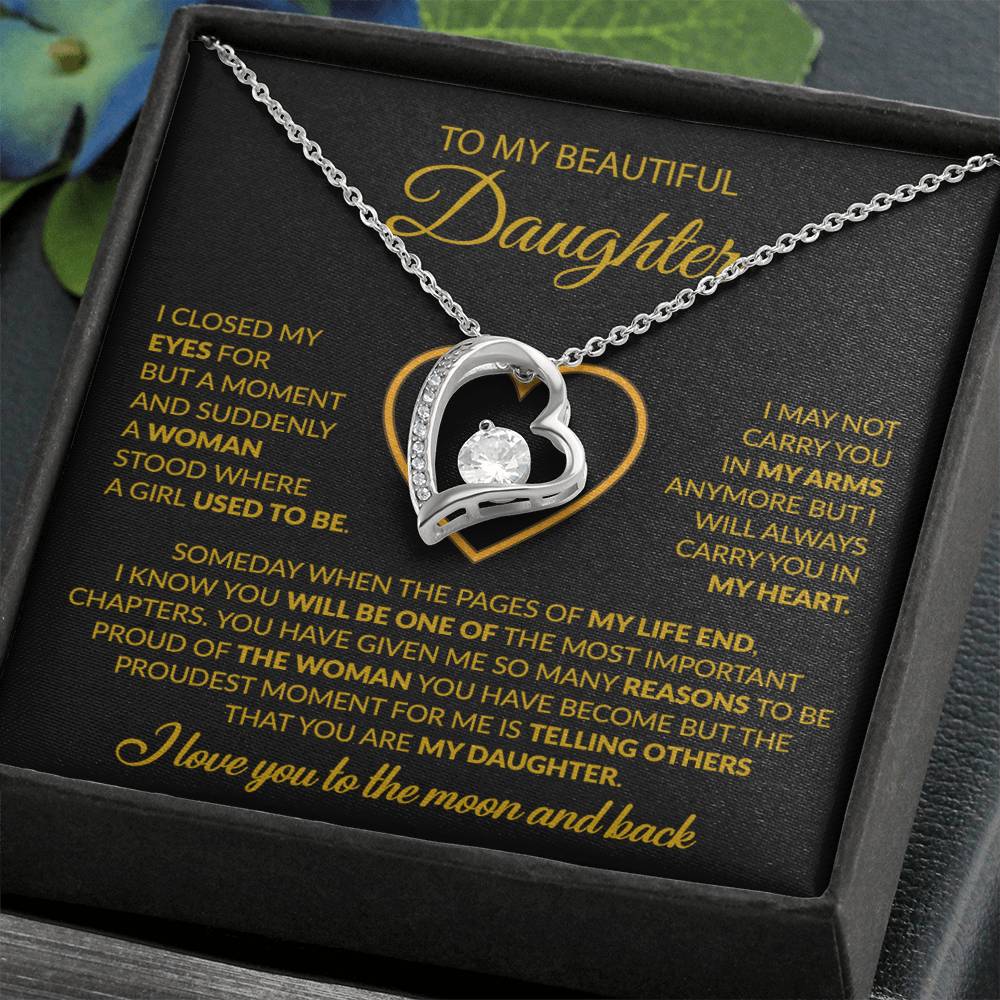 To My Daughter Necklace, Gift For Daughter From Dad, Daughter Father Necklace 9_12_Gold