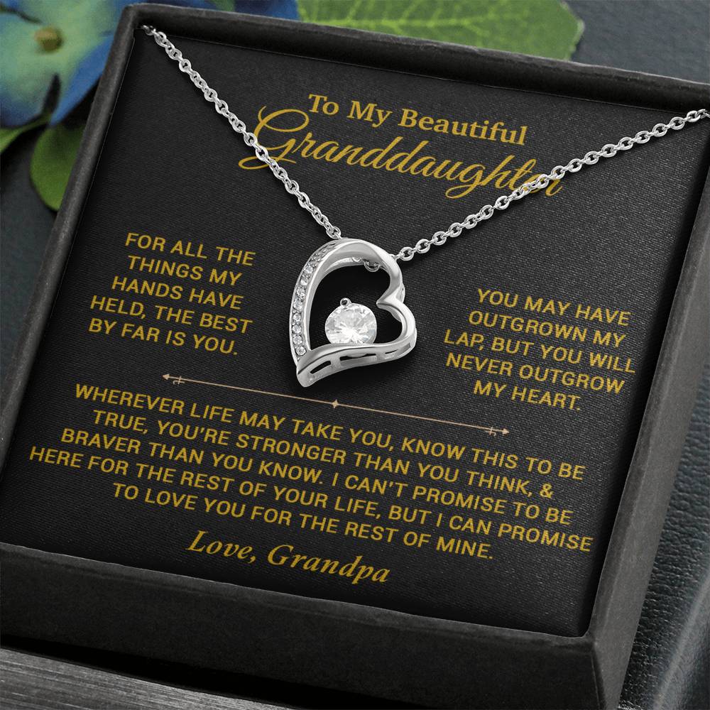 To My Granddaughter Necklace, Birthday Gift For Granddaughter, Birthday Gifts 8_6_Gold